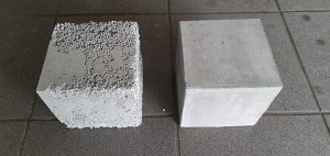 400 kg cement, 100% ps tartalom adalékszer nélküli (referencia) vs adalékszeres